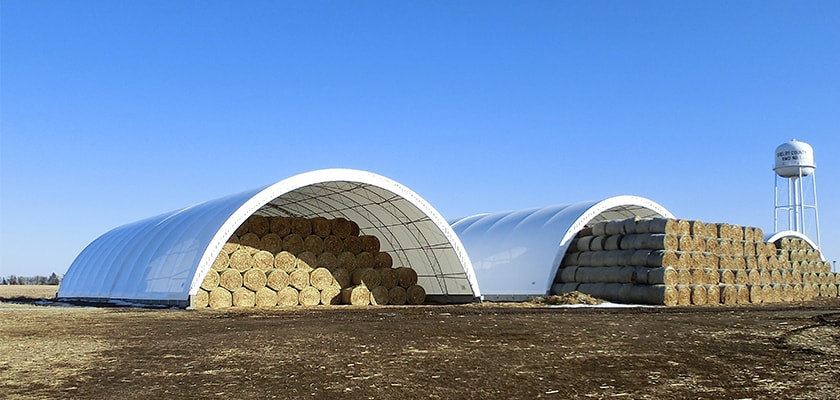 hay storage fabric covered building