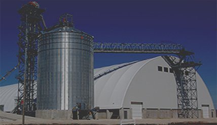 Fabric Covered Building next to a silo
