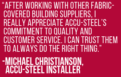 Quote from an installer of Accu-Steel products
