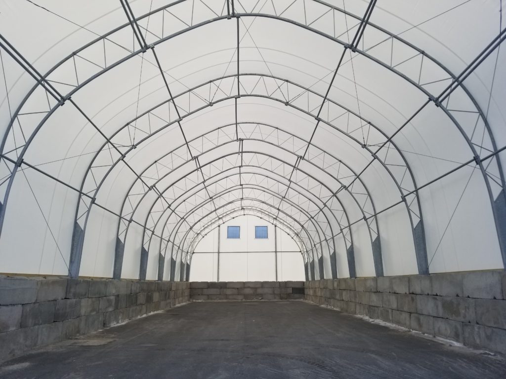 Inside View of an Accu-Steel Fabric Covered Hoop Barn
